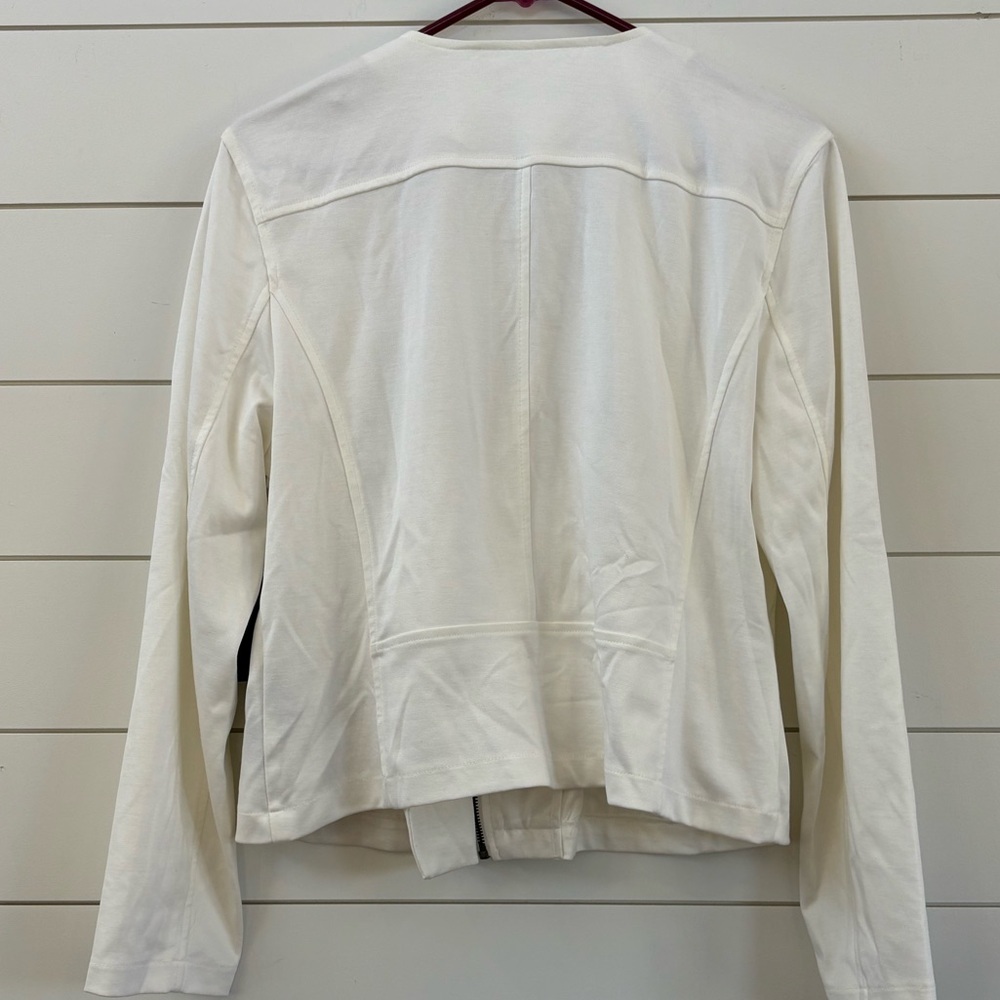 Bagatelle Women's White Lightweight Biker Jacket - Picture 4 of 8
